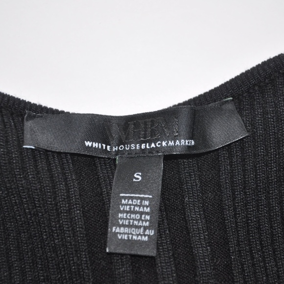 White House Black Market Rib Knit Black Sweater Tank Top Size Small MSRP $69 - Picture 5 of 7